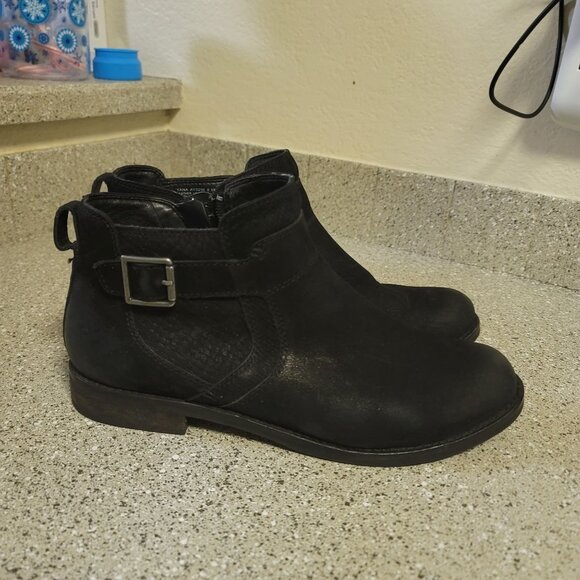 Abeo Yana Black Leather Ankle Booties Size 8.5 - Picture 4 of 11